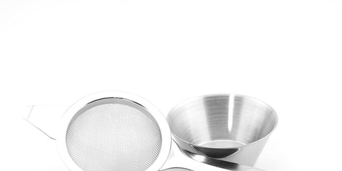 Mr.MATCHA Roestvrijstalen Theezeef – Fijnmazige Zeef met Lange Steel (2-delig Set)