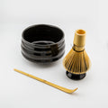 matcha thee set gifftset zwart inhoud los, kom, bamboeklopper, chasaku, zwarte houder