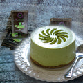 matcha cheese cake met Pure Japanse matcha van de hoogste kwaliteit